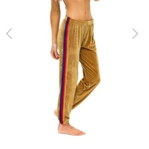 Aviator Nation Gold Velvet Sweatpants